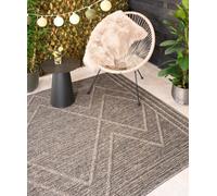 Alfombra exterior Unyqoos® Boho "Retreat", color gris, 160x230 cm. Estructura 3D, gama de colores suaves, ideal para jardín y terraza, excelente relación calidad-precio