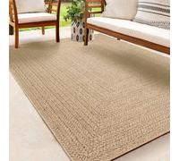 Alfombra exterior Unyqoos® KANSAS – Alfombra para exteriores resistente a la humedad y a los rayos UV, con aspecto de yute, robusta y fácil de limpiar, color natural, 60 x 90 cm