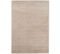 Alfombra exterior Unyqoos® Naara Soli – estilo escandinavo/Japandi, color beige, 280x370 cm, para uso en exteriores, discreto diseño 3D, fácil de limpiar, resistente y duradera