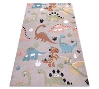 Alfombra FUN Dino para niños dinosaurios beige 120x170 cm