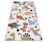 Alfombra FUN Dino para niños dinosaurios crema 140x190 cm