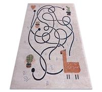 Alfombra FUN Game para niños juego de llama beige 180x270 cm