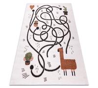 Alfombra FUN Game para niños juego de llama crema 180x270 cm