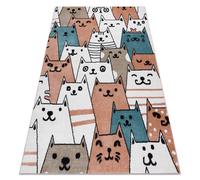 Alfombra FUN Gatti para niños gatos animales rosado 80x150 cm