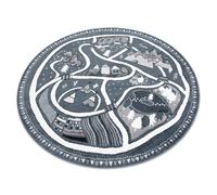 Alfombra FUN Land para niños la aldea calles circulo - azul circulo 140 cm