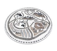 Alfombra FUN Land para niños la aldea calles circulo - crema circulo 200 cm