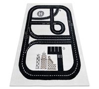 Alfombra FUN Track para niños calle pueblo crema 200x290 cm