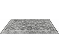 Alfombra grande de 8x10 pies, antideslizante y resistente al desgarro, con diseño vintage en color gris