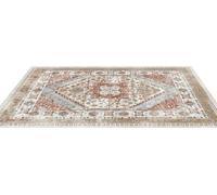 Alfombra grande de 9 x 12 pies (aproximadamente 2.7 x 3.6 metros), antideslizante, para interiores, de estilo vintage, en tonos marrón y rojo