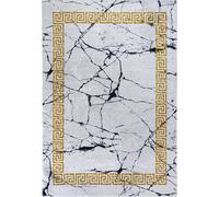 Alfombra gris, color crema. Mazovia: diseño Glamour, estilo mármol. Alfombra para sala de estar, dormitorio u oficina. Antideslizante. 160x230 cm