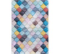 Alfombra gris, color crema, modelo Mazovia: alfombra moderna y geométrica para sala de estar, dormitorio u oficina. Se puede lavar en la lavadora. Dimensiones: 160 x 230 cm