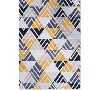 Alfombra gris, color crema, modelo Mazovia: alfombra moderna y geométrica para sala de estar, dormitorio u oficina. Se puede lavar en la lavadora. Dimensiones: 160 x 230 cm
