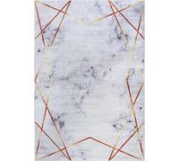Alfombra gris Mazovia: Abstracta, estilo mármol. Ideal para sala de estar, dormitorio u oficina. Se puede lavar en lavadora. Dimensiones: 160 x 230 cm