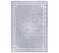 Alfombra gris Mazovia, estilo griego, mármol. Alfombra para sala de estar, dormitorio u oficina. Antideslizante. 160 x 230 cm