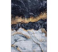 Alfombra gris Mazovia: Glamour, mármol. Alfombra para sala de estar, dormitorio u oficina. Se puede lavar en la lavadora. 160 x 230 cm