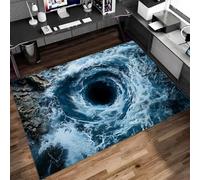 Alfombra Habitación Adolescente Ilusión óptica 3D Decorativo Antideslizante, Tapete Remolino Oceánico Dinosaurio Coche de Carreras para Dormitorio, Sala de Estar y Estudio, 160x200 cm, Color 6