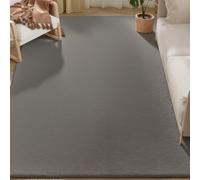 Alfombra HOMCOM para salón, 200x140 cm, pelo largo, lavable a máquina, antideslizante, piel sintética, para sala de estar, dormitorio Gris claro 1400 mm x 2000 mm