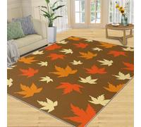 Alfombra Home Decoe Maple Leave, alfombras Antideslizantes Autumn Leaf, Hoja marrón Aplica en salón, Dormitorio, Pasillo del Comedor (100x140cm)