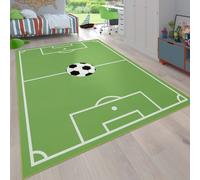 Alfombra infantil, alfombra de juego para habitación infantil con motivo de fútbol, color verde, tamaño 240x340 cm