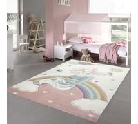 Alfombra infantil con diseño de sirena, ideal para la habitación de los niños. Diseño de princesa, colores pastel. Tamaño: 200 x 290 cm