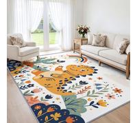Alfombra infantil de estilo nórdico para sala de estar, 120 x 170 cm | Lindas alfombras de dinosaurio para dormitorio, suave, de pelo corto, antideslizante, clásica, para comedor, oficina, cocina
