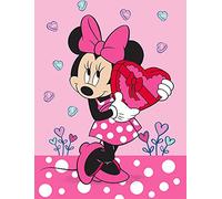Alfombra infantil de Minnie Mouse con diseño de corazón rosa antideslizante, antirruido, 100 cm x 133 cm, alfombra para niñas, juego de Disney