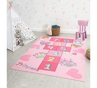 Alfombra infantil lavable Happy Life, números, rosa, 140 x 200 cm