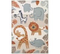 Alfombra infantil Savanna de Hanse Home, alfombra de juego, animales, para habitación infantil, color crema - 200x290 cm