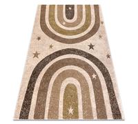 Alfombra KIDDO 3854 crema / marrón claro arcoíris estrellas para niños sensorial 120x170 cm