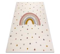 Alfombra KIDDO 5151 blanco / gris claro arcoíris estrellas para niños sensorial 240x330 cm