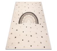 Alfombra KIDDO 5151 crema / beige arcoíris estrellas para niños sensorial 180x270 cm