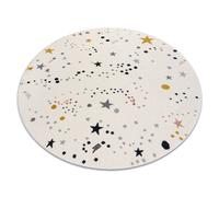 Alfombra KIDDO 5308 circulo crema estrellas para niños sensorial circulo 140 cm