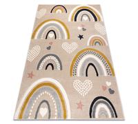 Alfombra KIDDO 6109 crema / blanco arcoíris corazones para niños sensorial 180x270 cm