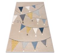 Alfombra KIDDO 9426 beige / blanco triángulos fiesta para niños sensorial 180x270 cm