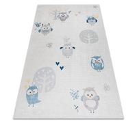 Alfombra lavable BAMBINO 1161 Búhos para niños antideslizante - gris 140x190 cm