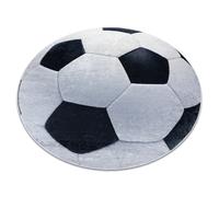 Alfombra lavable BAMBINO 2139 circulo - futbol para niños antideslizante - negro / blanco circulo 160 cm