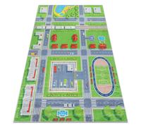 Alfombra lavable BAMBINO 2624 Ciudad calles para niños antideslizante - verde / gris 200x290 cm