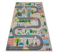 Alfombra lavable BAMBINO 34600 Ciudad calles para niños antideslizante - beige / gris 120x170 cm