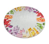 Alfombra lavable BAMBINO 38480 círculo Kit de construcción para niños antideslizante - gris / amarillo circulo 120 cm