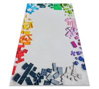Alfombra lavable BAMBINO 38480 Kit de construcción para niños antideslizante - gris / amarillo 80x150 cm