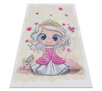 Alfombra lavable BAMBINO 43020 Princesa estrellas para niños antideslizante - crema / rosa 120x170 cm
