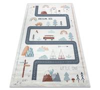 Alfombra lavable BAMBINO 46980 Bosque calles para niños antideslizante - blanco / verde 160x220 cm