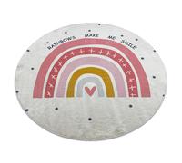 Alfombra lavable BAMBINO 47810 círculo Arcoiris puntos para niños antideslizante - blanco / rosado circulo 160 cm