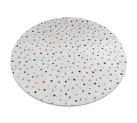Alfombra lavable BAMBINO 47890 círculo Puntos para niños antideslizante - blanco / marrón circulo 100 cm