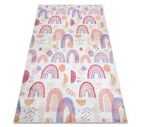 Alfombra lavable BAMBINO 61480 Arcoiris, puntos para niños antideslizante - crema / rosado beige 200x290 cm