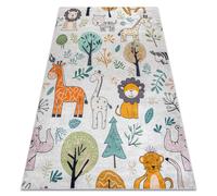 Alfombra lavable BAMBINO 61570 Animales África para niños antideslizante - crema / verde 200x290 cm
