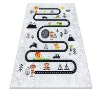 Alfombra lavable JUNIOR 51490.802 Animales calles para niños antideslizante - gris 140x190 cm