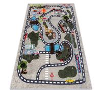 Alfombra lavable JUNIOR 51803.804 Ciudad calles para niños antideslizante - beige 80x150 cm