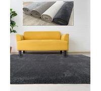 Alfombra Lisa para Sala de Estar de Color Gris Oscuro