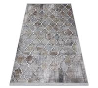 Alfombra LUCE 75 moderna Trébol marroquí vintage - Structural gris / mostaza 77x150 cm